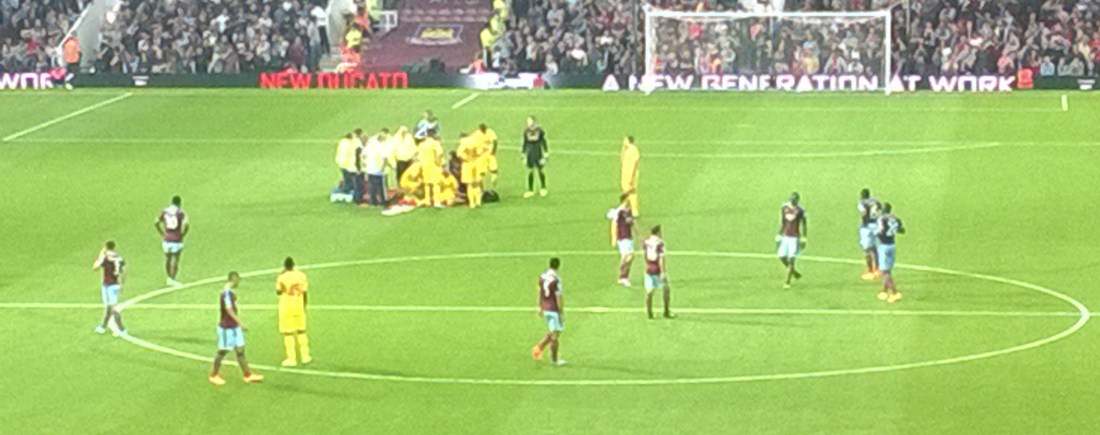 Lovren getting some serious attention from the medical staff