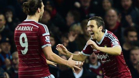 MOTM Carroll with our other scorer Stewart Downing. 